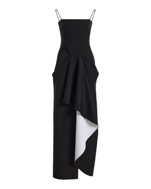 Givenchy Black Wool-Mohair Midi Wrap Dress