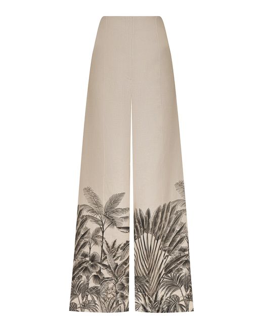 ANDRES OTALORA White Voz De Calma Linen Wide-Leg Pants
