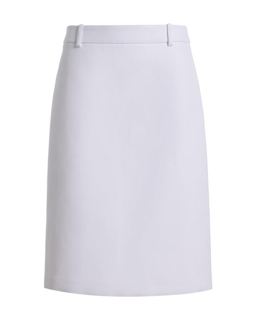 Michael Kors White A-Line Cotton-Blend Midi Skirt
