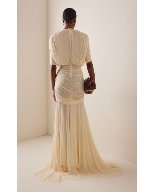 TOVE Natural Devi Gathered Jersey Gown