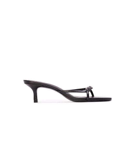 Black Suede Studio Black Fae Leather Sandals