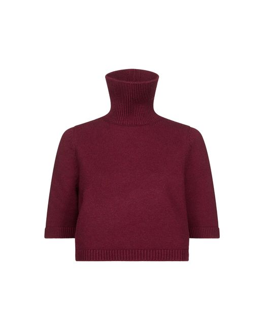 Alaïa Red Cropped Cashmere-Blend Sweater