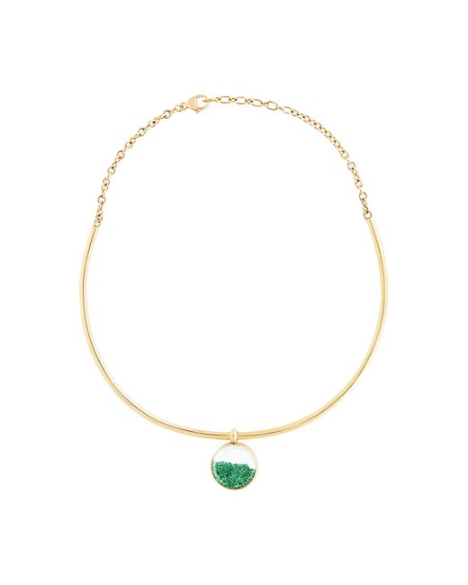Moritz Glik Green 18K Trapezio Choker Necklace Emerald