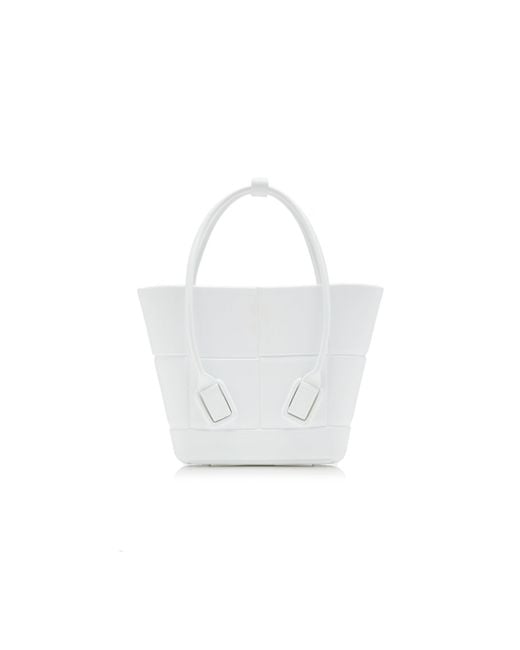 Bottega Veneta White Mini Arco Rubber Shopping Bag