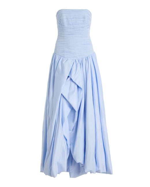 Aje. Blue Violette Bubble Hem Maxi Drs