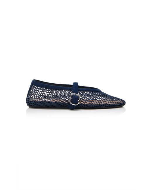 Alaïa Blue Fishnet Ballet Flats