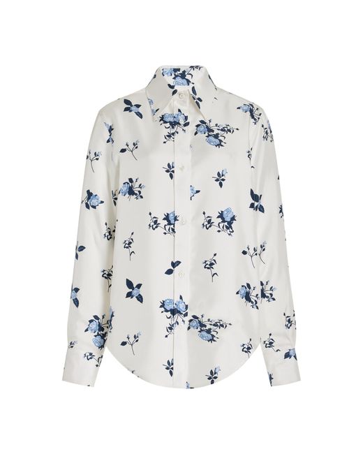 Thom Browne White Floral Silk Shirt