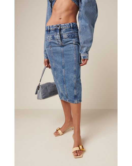 Jacquemus Blue De Nimes Criollo Denim Midi Skirt