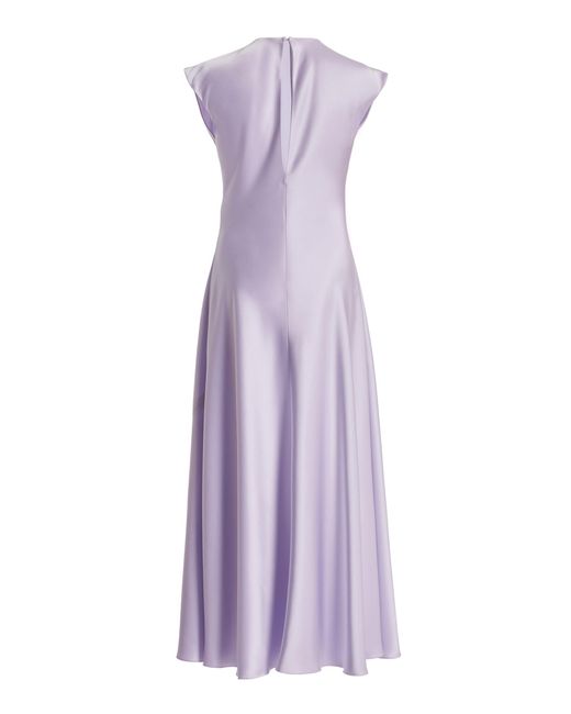 Carolina Herrera Purple Satin Midi Dress