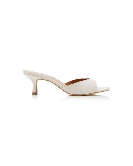 Staud Natural Brigitte Canvas Mules