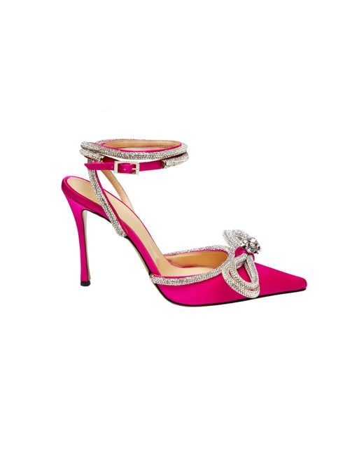 mach & mach crystal satin pumps