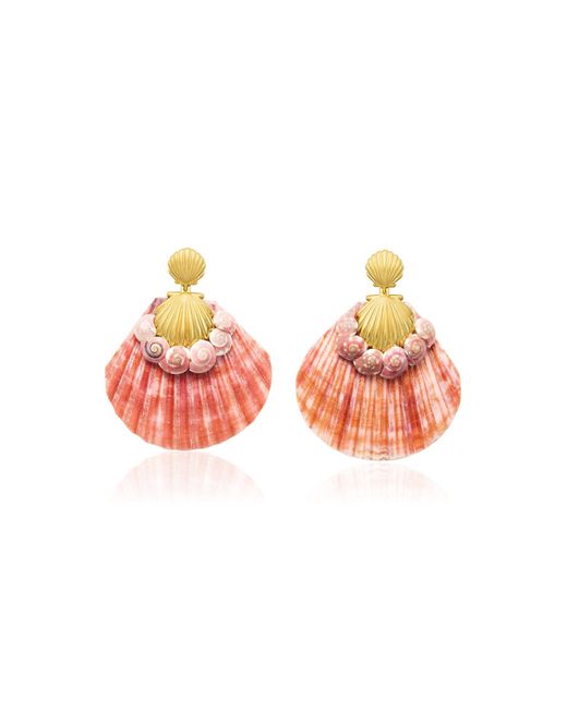 Brinker & Eliza Red Drift 24K-Plated Earrings