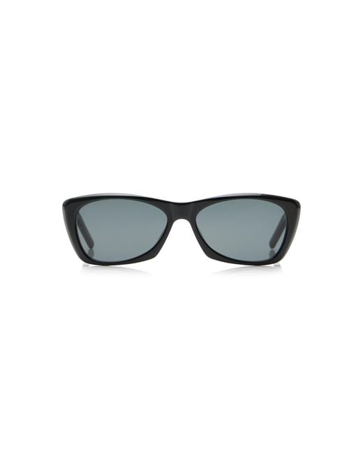 Saint Laurent Black Rectangle-frame Acetate Sunglasses