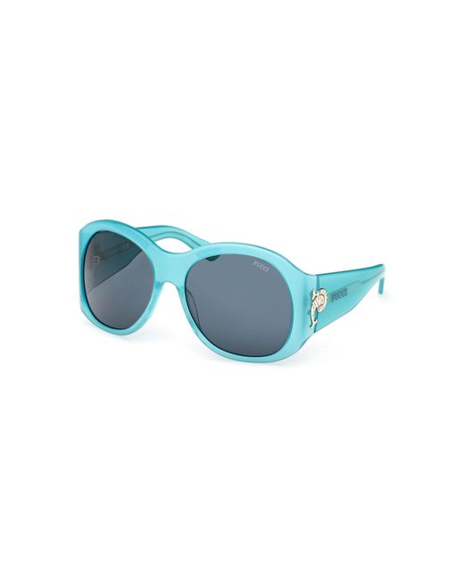 Emilio Pucci Blue Round-Frame Acetate Sunglasses