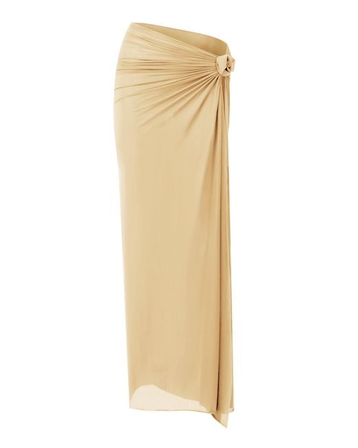 Maygel Coronel White Pollera Jersey Maxi Skirt