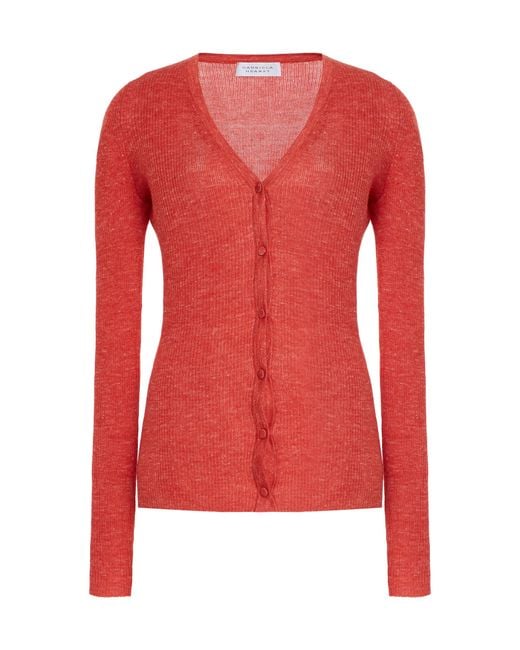 Gabriela Hearst Red Aiste Cashmere; Silk And Hemp Cardigan