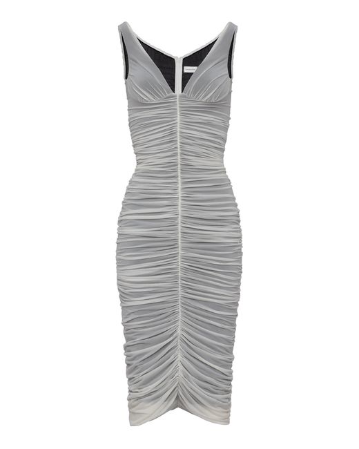 Magda Butrym Gray Off-The-Shoulder Midi Dress