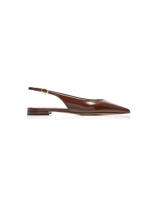 Gianvito Rossi Brown Robbie Leather Slingback Flats