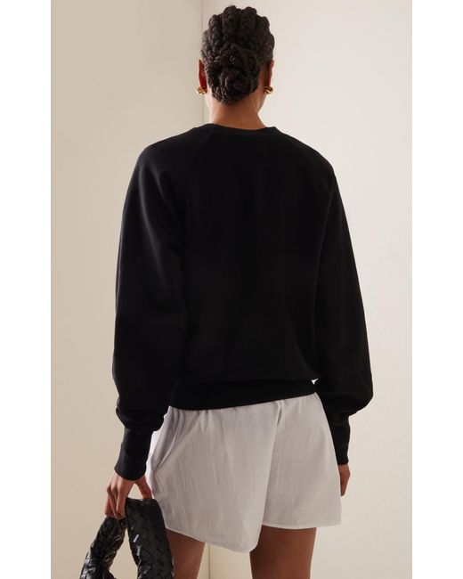 Les Tien Black Linda Classic Raglan-sleeve Cotton Sweatshirt