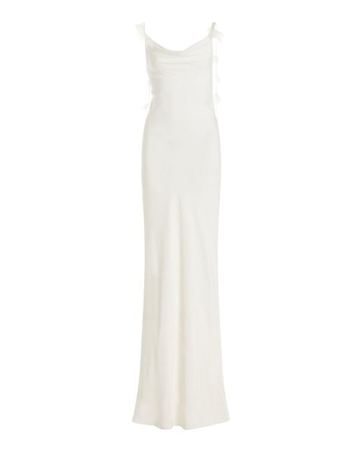 Cult Gaia White Nymeria Stretch-Silk Gown