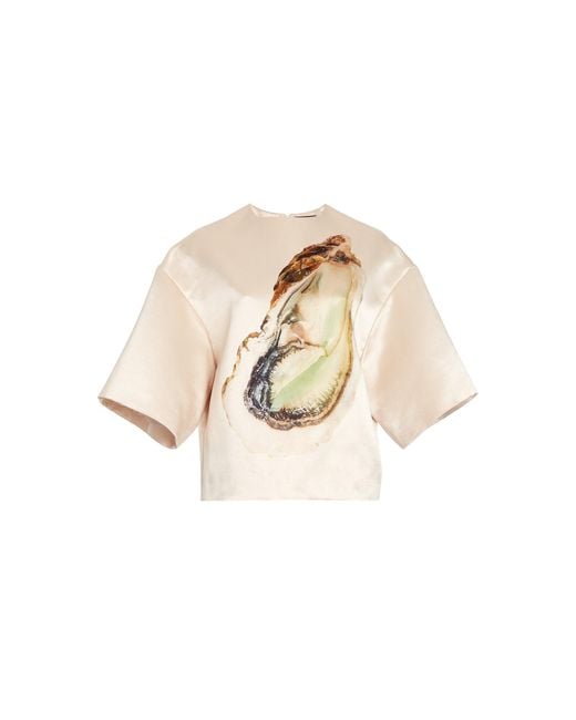 A.W.A.K.E. MODE Natural Oyster Satin Top