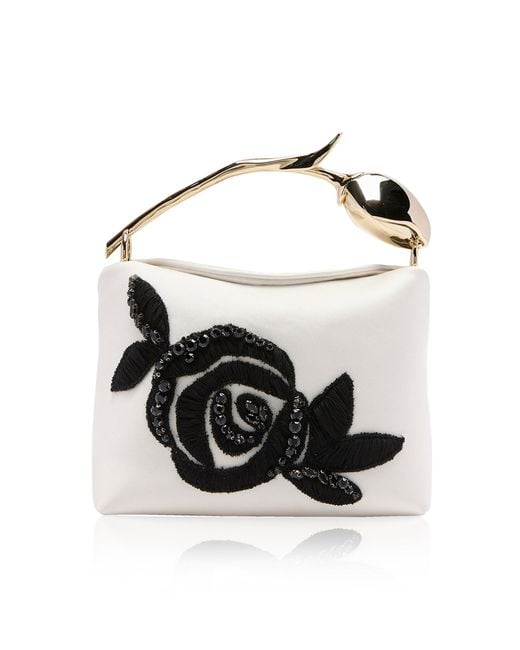 Erdem Black Embroidered Mini Bloom Bag