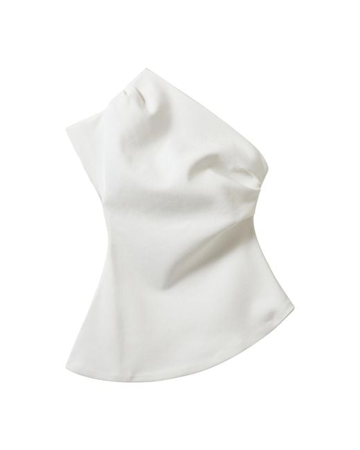 THE GARMENT White Glam Cotton-Blend Asymmetric T-Shirt