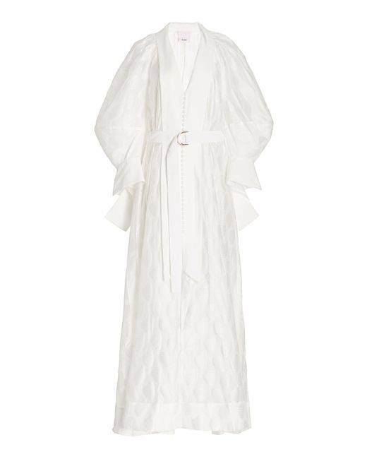 Acler White Parker Jacquard Maxi Dress