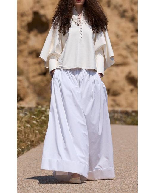 Jacquemus Brown The Paesi Ballon-Sleeve Leather Top