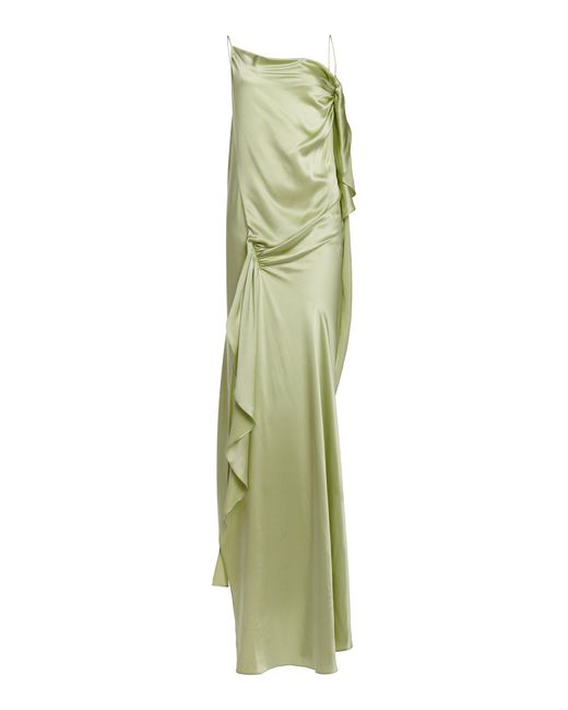 Christopher Esber Green Cusco Draped Silk Maxi Dress