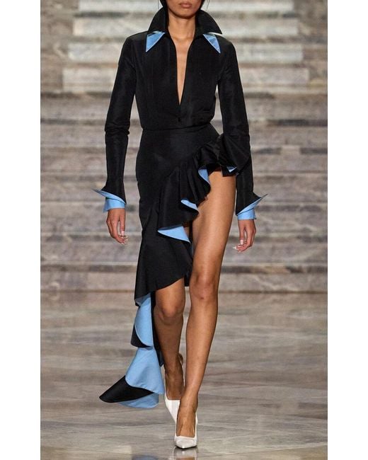 LAQUAN SMITH Black Double Cuff And Collar Shirt
