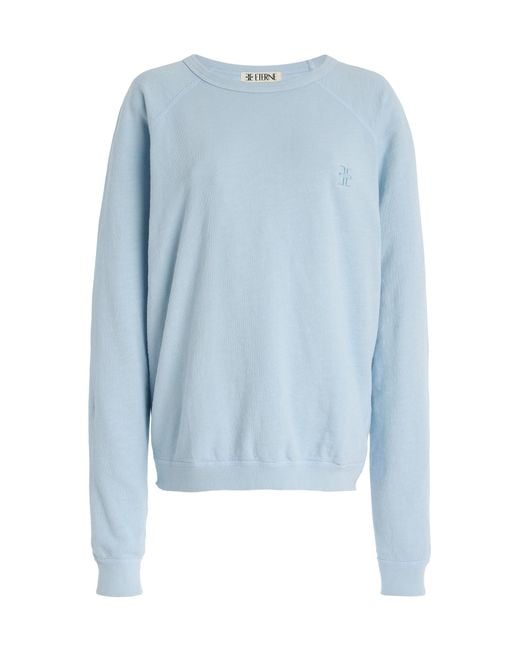 ÉTERNE Blue Sonny Oversized Cotton Sweatshirt