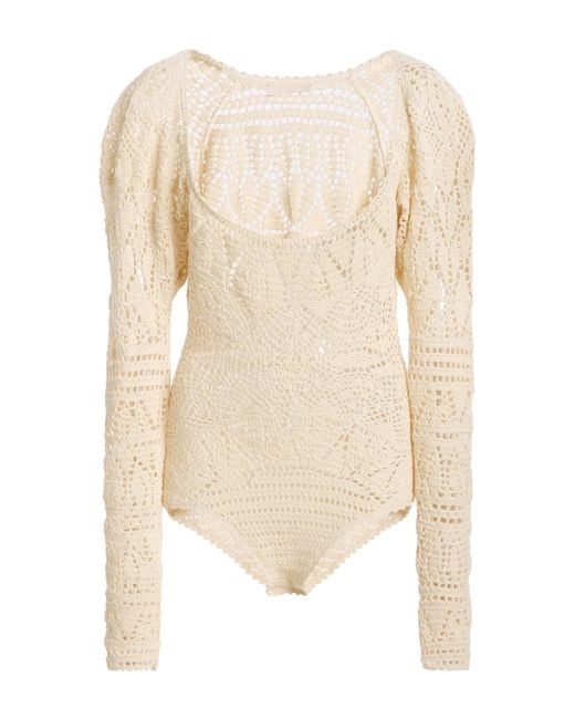 Ulla Johnson Natural Josephine Scoop-Neck Knit Cotton Bodysuit