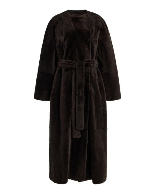 The Row Black Madelina Shearling Coat