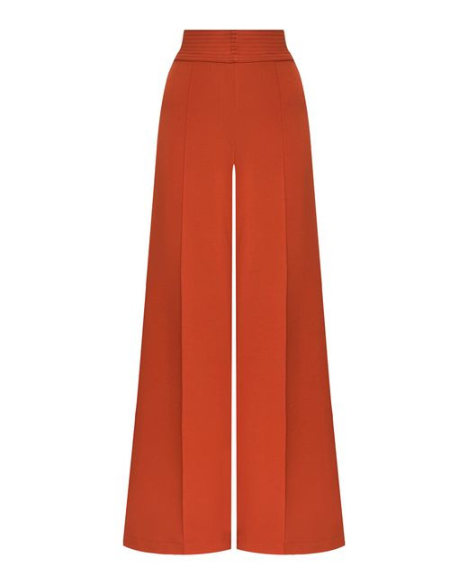 ANDRES OTALORA Orange Shilpa High-Rise Rayon Suiting Wide-Leg Pants