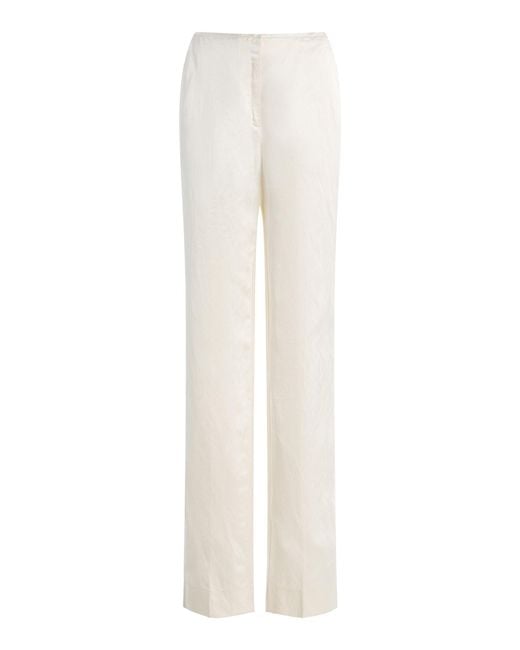 Totême White Raw-Hem Crepe Straight-Leg Pants