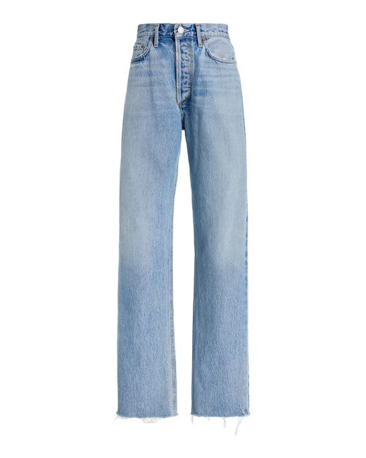 Agolde Blue Lana Rigid Mid-rise Straight-leg Jeans