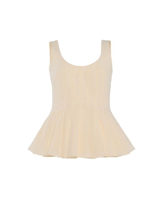 Ashlyn White Leon Organic Cotton Peplum Tank Top