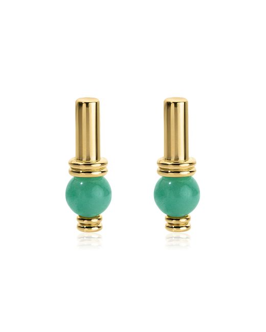 JADE RUZZO Blue Gilda Short 18K Jade Stick Earrings