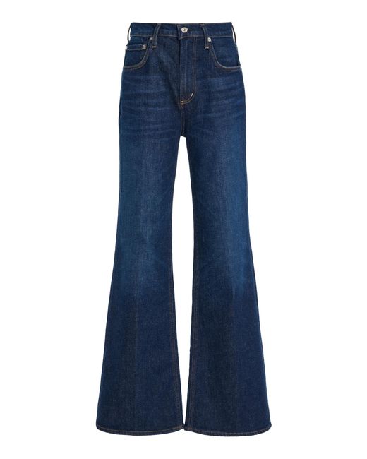Citizens of Humanity Blue Kimberly 70's Stretch High-Rise Flared Jeans