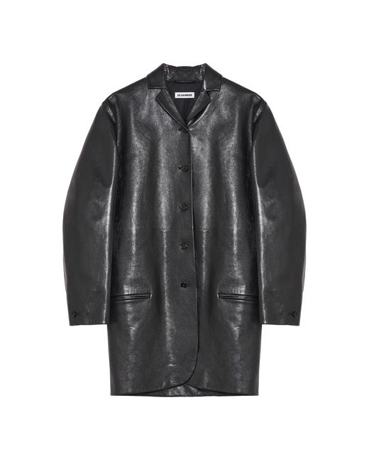 Jil Sander Gray Leather Jacket