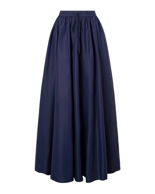 Staud Blue Eden Nylon Maxi Skirt