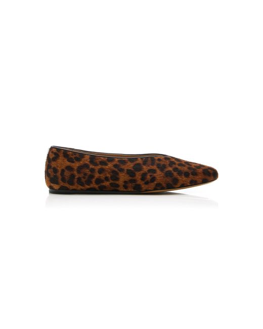 Le Monde Beryl Brown Regency Leopard Calf Hair Ballet Flats
