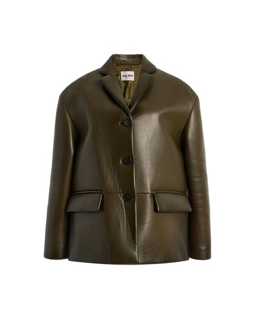 Miu Miu Green Leather Jacket