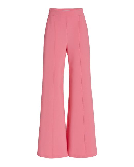 Carolina Herrera Pink Wool Wide-leg Trousers