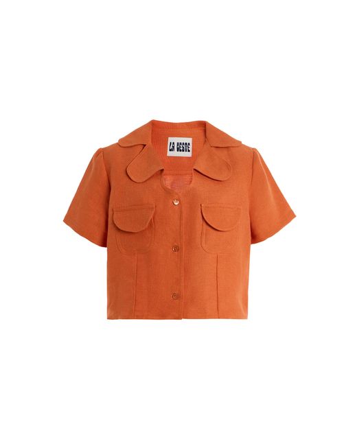 La Veste Orange Loto Linen Shirt