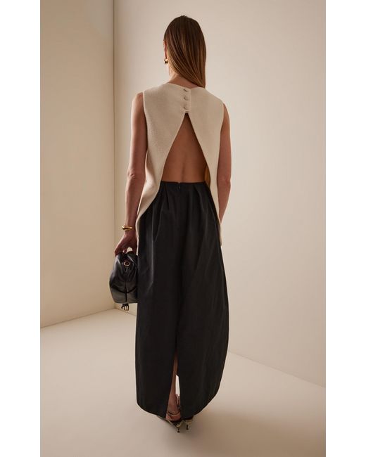 House of Dagmar Black Open-Back Two-Tone Maxi Dress