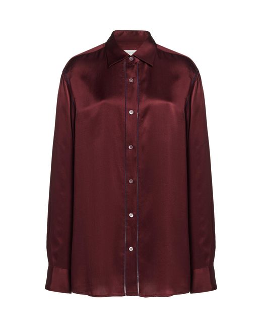 Dries Van Noten Purple Clavelly Silk Shirt