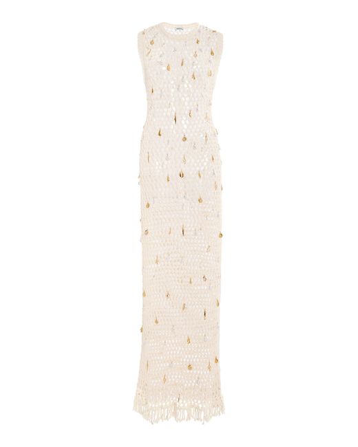 Jonathan Simkhai White Coralia Charmed Cotton-Knit Maxi Dress