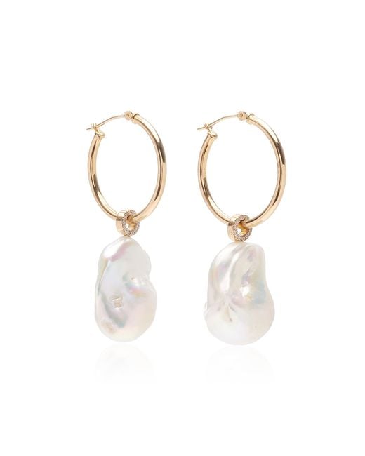 Gold baroque pearl earrings store
